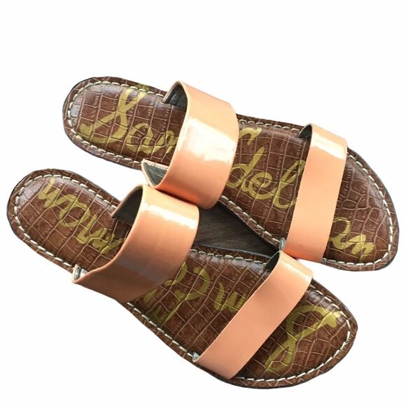 𝅺SAM EDELMAN Krista Leather Slip On Flat Slide Sandals 7.5 - Picture 2 of 7